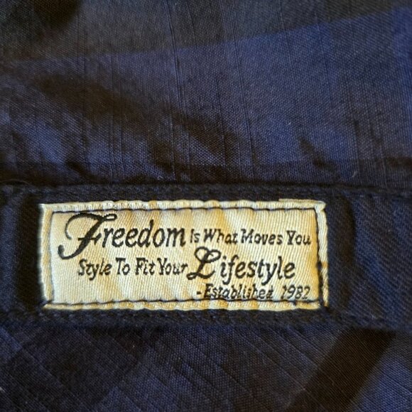 GRAMICCI ORIGINAL FREEDOM BUTTON SHIRT PLAID DIP DYED BOTTOM MENS LARGE - Picture 9 of 13